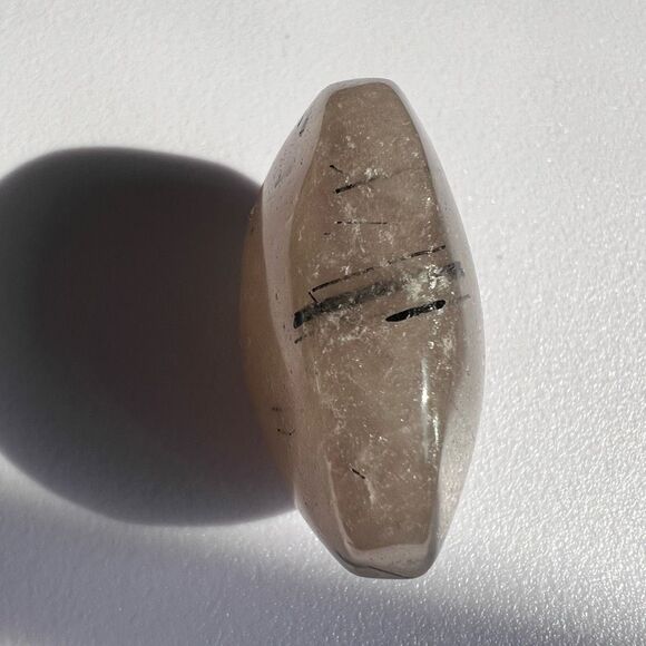 Black Rutilated Quartz Crystal Palmstone (#4) - Picture 5 of 12